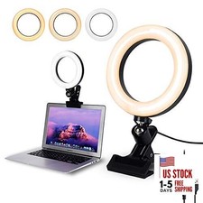 Video Conference Lighting,6.3" Selfie Ring Light with Clamp Mount for Video