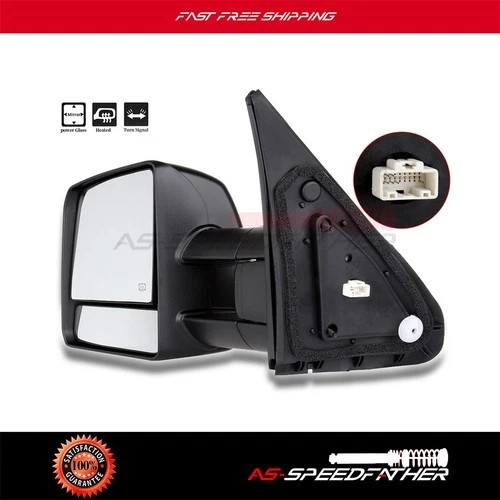 Power Heated Black Turn Signal For 2007-2016 Toyota Tundra Left Tow Mirror