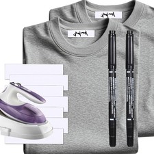 100pcs Iron on Name Tags for Clothing,Clothing Labels with 2pcs Black Marker Pen