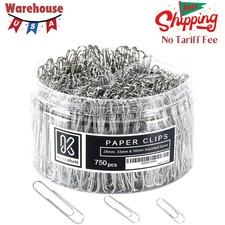 Assorted Paper Clips Silver Small Medium Large Set for Office School Home 750...