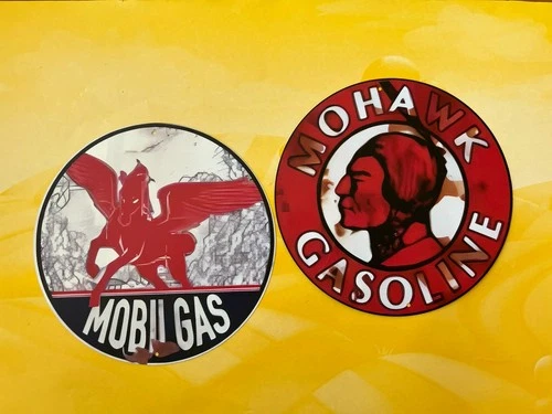 Mobil Gas & Mohawk Gasoline Vintage Sign Reproductions