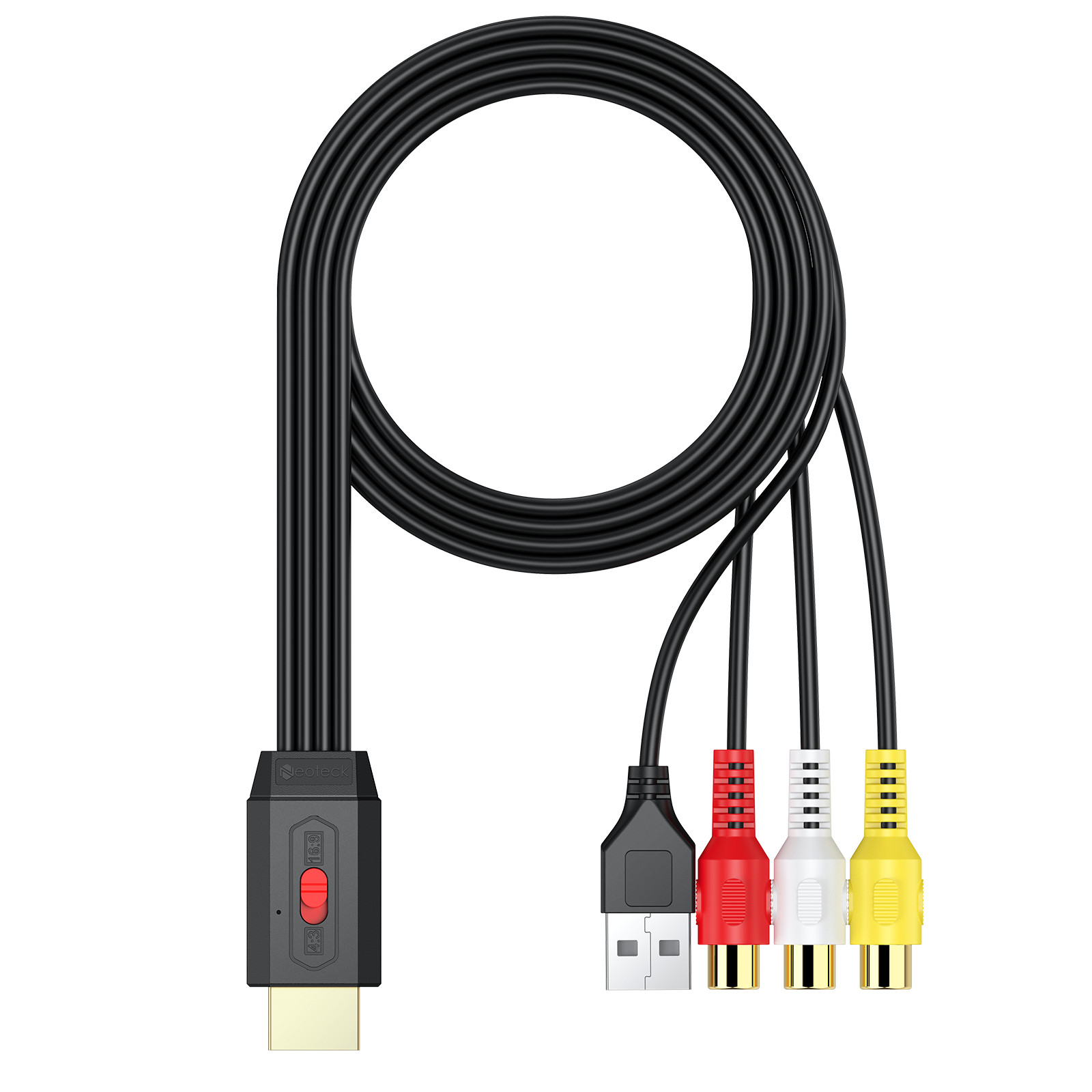 Neoteck RCA to HDMI Converter 1080P AV to HDMI Mini Composite CVBS Video Adapter