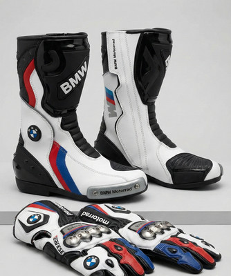 BMW Leather Racing Boots & Gloves Set