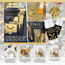 Gilding Adhesive Set Gold Leaf Sheets for Art 100ml Water Based Metal Leaf Gl...