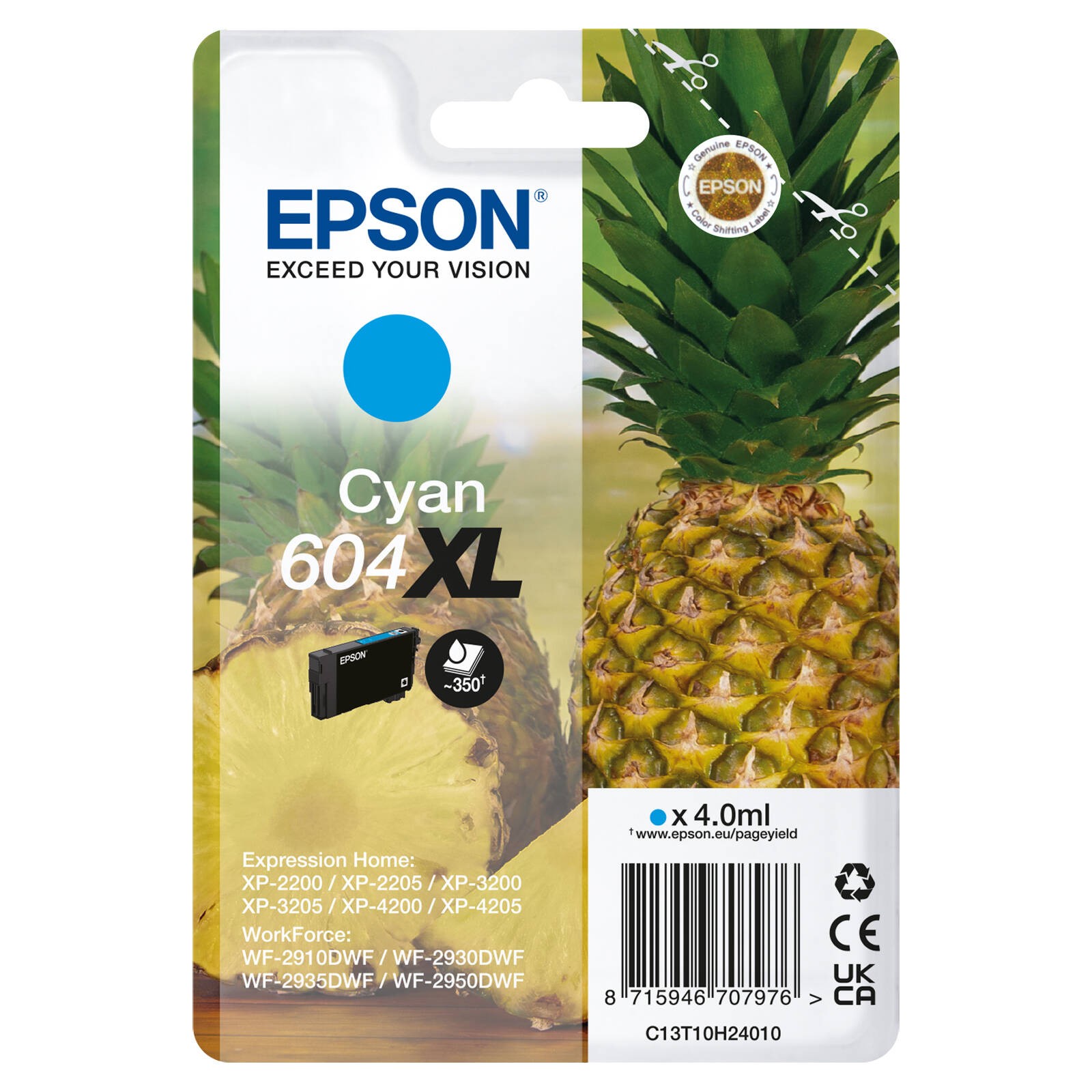OEM Epson 604XL High Capacity Cyan Original Ink Cartridge C13T10H24010 - Image 5