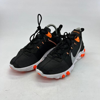 Nike React Element 55 Laufschuhe Herren UK8,5 Schwarz Textil Mesh Schnürschuhe