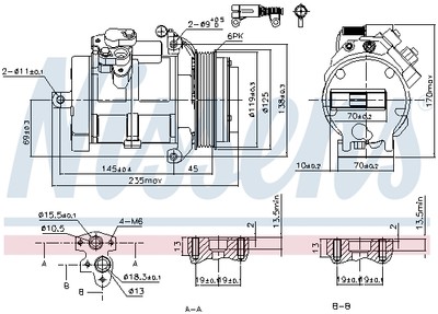 NISSENS 89606 Kompressor, Klimaanlage für MERCEDES-BENZ