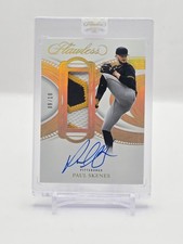 Paul Skenes 2025 Panini Flawless Gold Prominent Swatch Signature 9/10 #PSS-PS