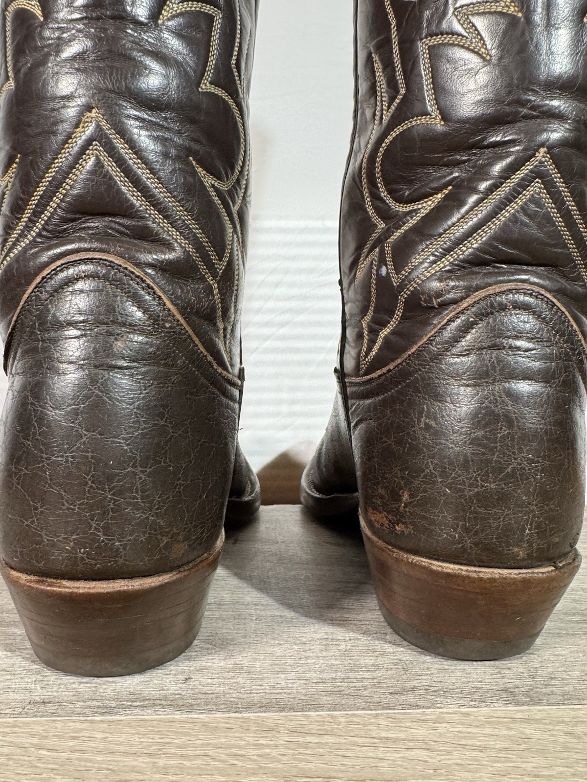 Tony Lama Men’s Vintage Exotic Cowboy Boots Size 8.5 D Gold Label Caribou J-toe