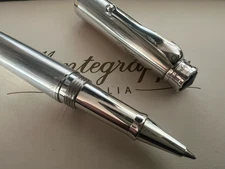 🔴 MONTEGRAPPA Memory Ballpoint Pen SOLID 925 SILVER Matte Roller NOS