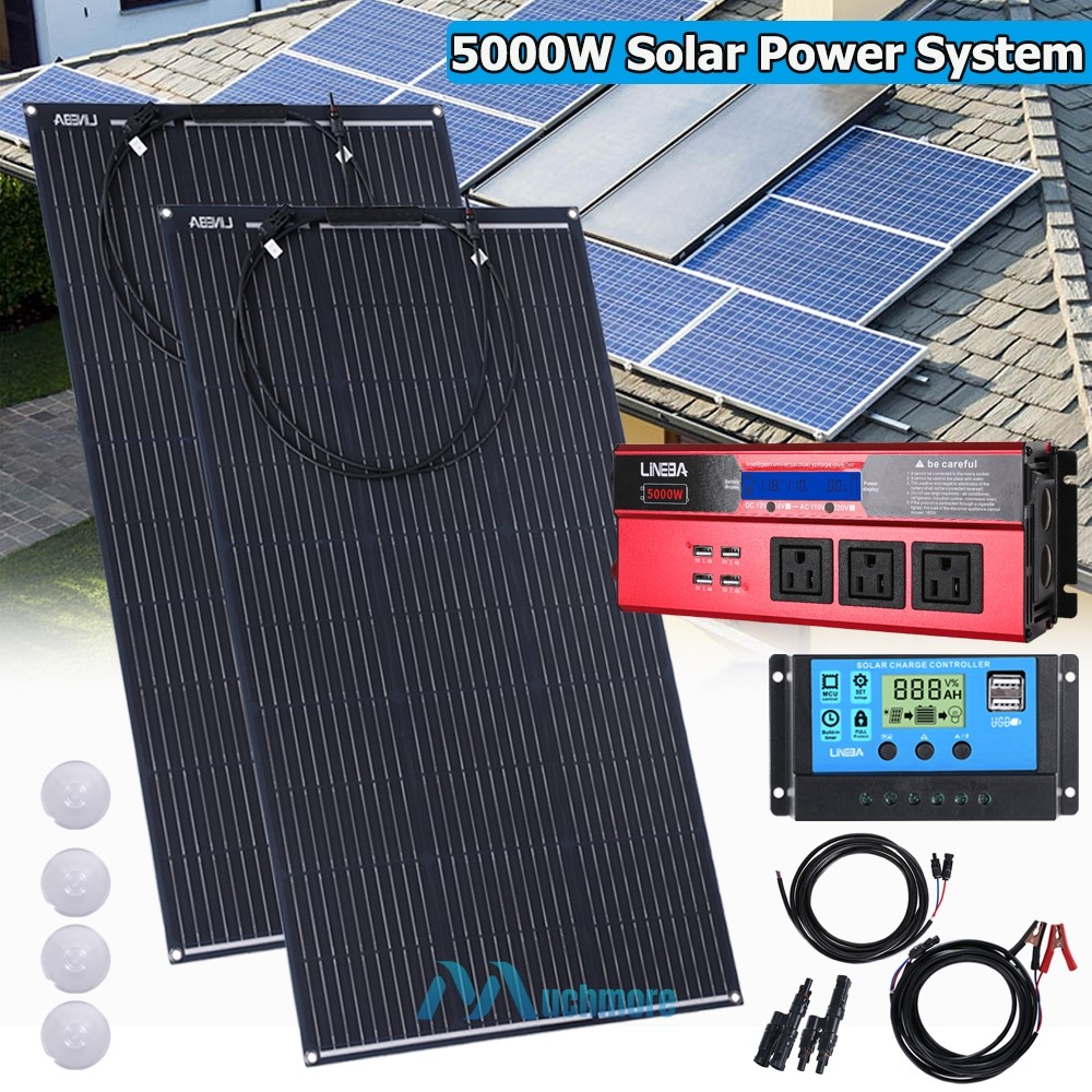 200W 400W Watt Solar Panel Kit 5000W Solar System for Home Solar Power Inverter