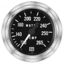 Stewart Warner Deluxe-series Water Temperature Gauge 2-116 In. Diameter Stewart Warner Deluxe-series Water Temperature Gauge 2-116 In. Diameter