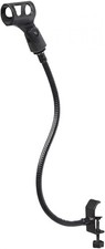 UXELY Microphone Arm Stand, Podium Mic Adjustable Gooseneck Black
