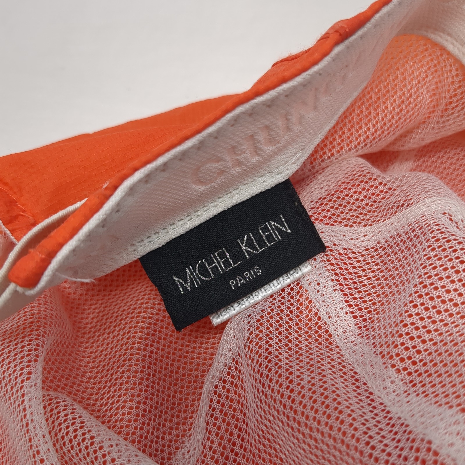 Michel Klein Un Chapeau 1985 Slideback Hat Orange One Size Colorblock