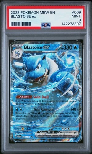 2023 POKEMON MEW EN-151 #009 BLASTOISE EX PSA 9