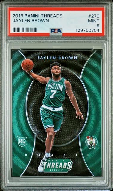Jaylen Brown RC 2016-17 Panini Threads Micro Etch Rookies #270 PSA 9 Celtics