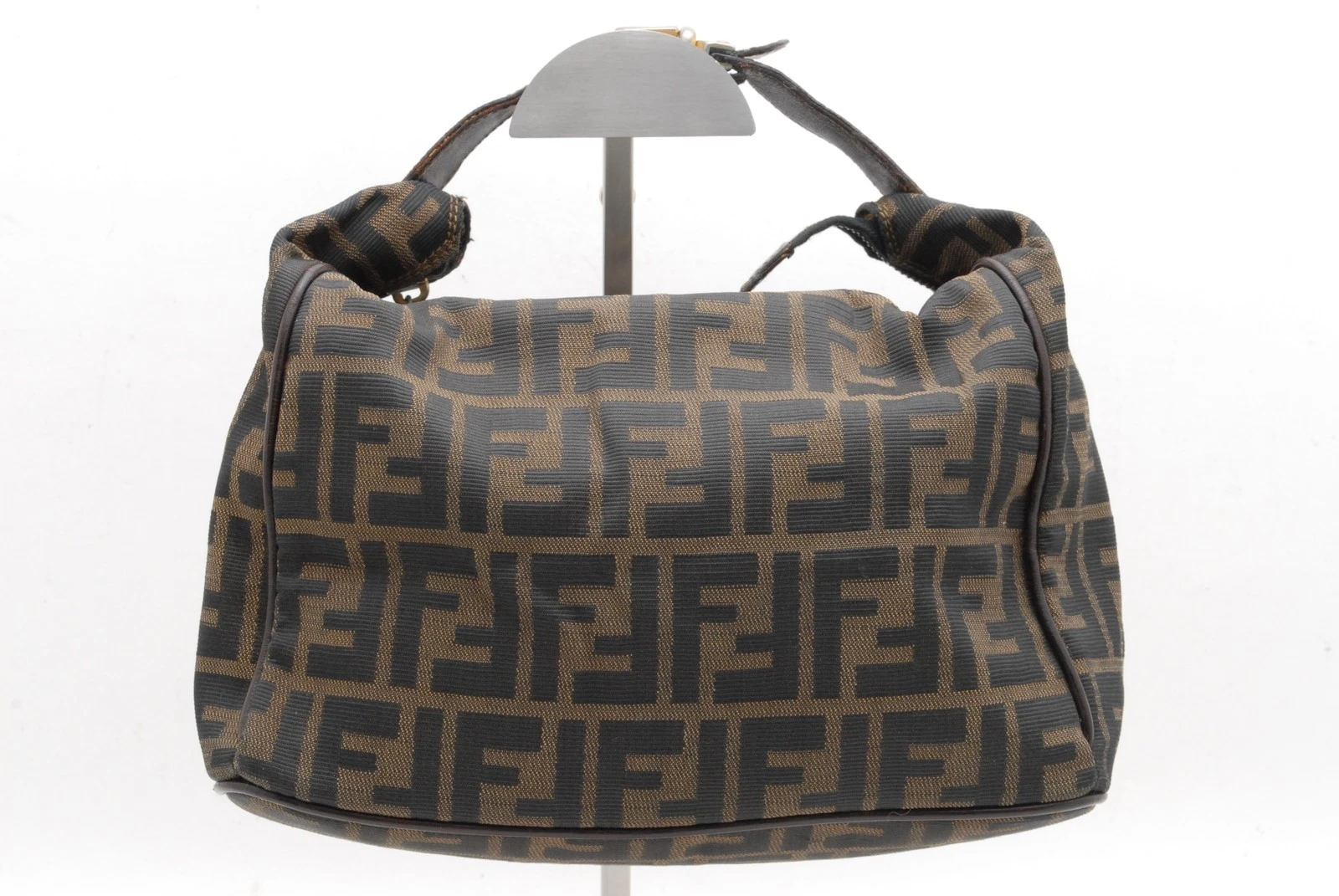 Fendi — FENDI Zucca Vanity Hand Bag Brown Canvas