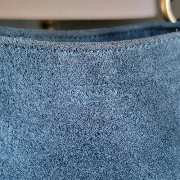 蔻驰F24689 Colette手提包蓝皮革麂皮绒包 — 第 3/4 张图片