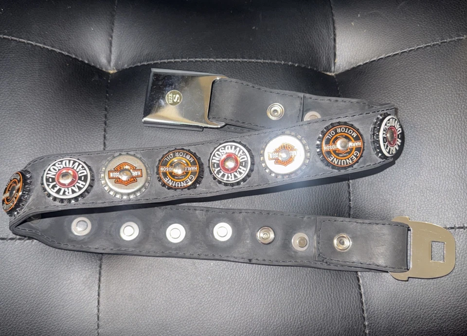Cinturón de seguridad Harley Davidson goma tapa botella cinturón adulto unisex motocicletas Foto 2 de 2