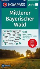 KOMPASS Wanderkarte 196 Mittlerer Bayerischer Wald 1:50.000 4in1 Wanderkarte ...