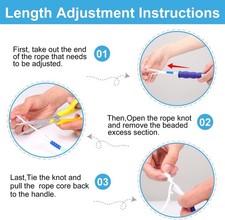 Jump Rope Kids, Soft Beaded Jump Rope, Adjustable Length Tangle-Free Segmented
