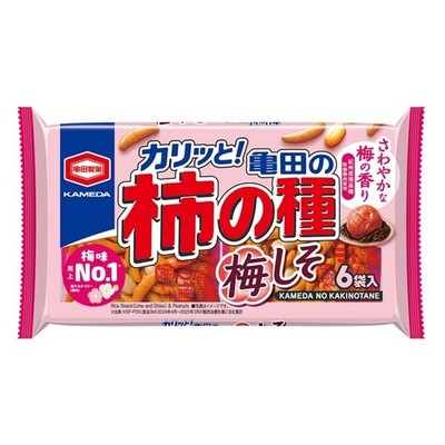 Kameda Kaki no Tane Ume Shiso 164g (6 Packs)   Japanese Rice Crackers with Peanu