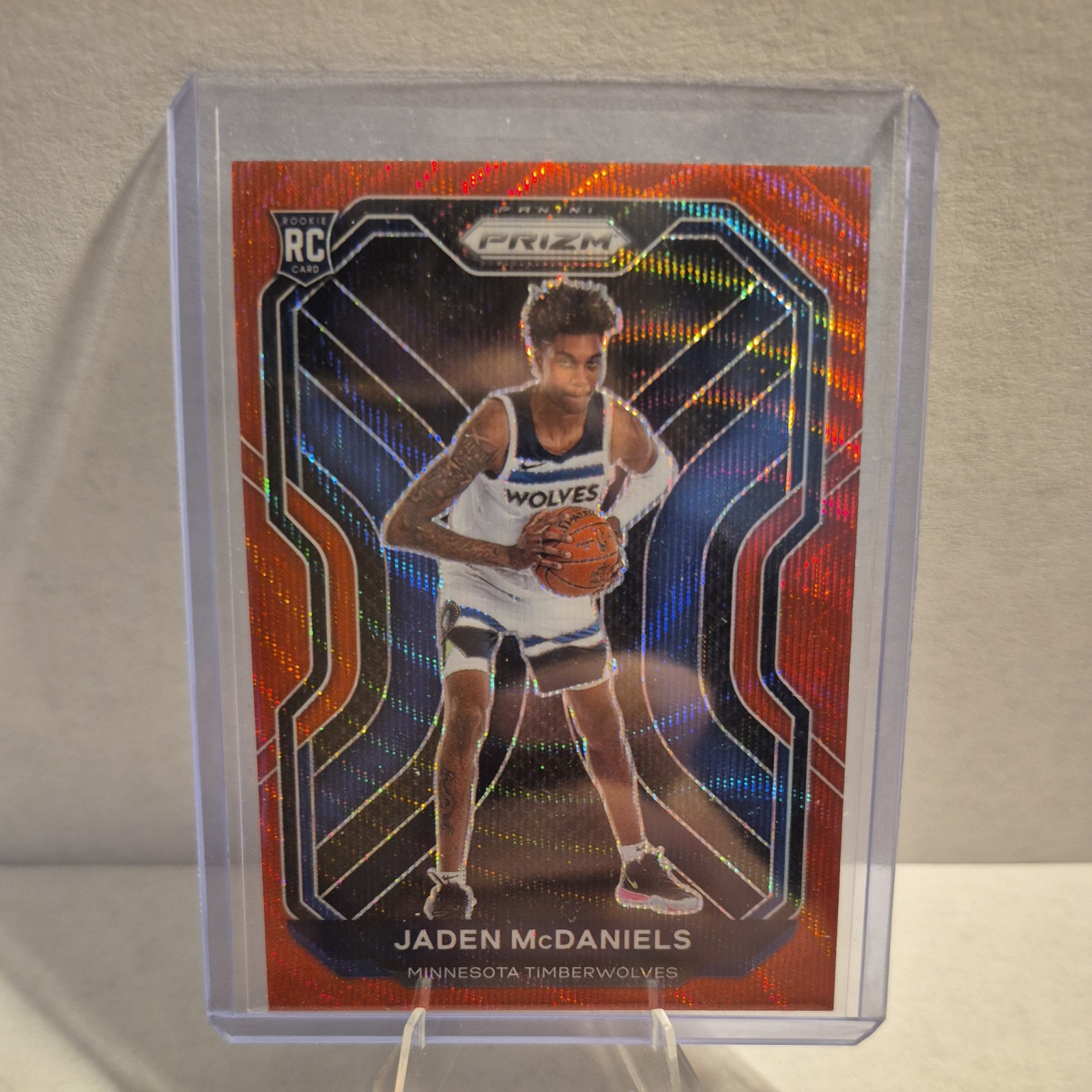 JADEN MCDANIELS 2020-21 PANINI PRIZM #277 ROOKIE RUBY WAVE RC TIMBERWOLVES