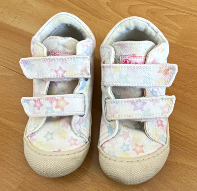 Naturino Mädchen Sneaker Low Top EU 25 Weiß/Mehrfarbig Sterne Klettverschluss