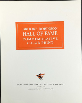 Brooks Robinson Hall of Fame Color Print Celebration Night 8/5/83 W Ticket stubs