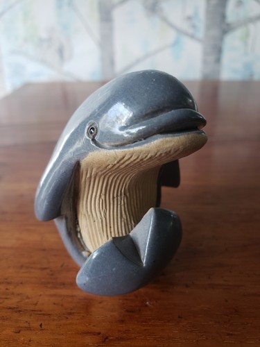 Vintage Handmade Artist Signed Clay Whale Artesania Rinconada 56 Whale Ornament - Picture 3 of 4