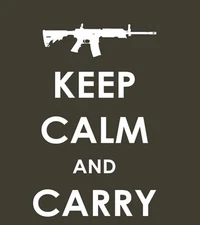 Keep Calm and Carry One T Shirt Pro Gun Rights 2nd Amendment Army Green 3XL Uni