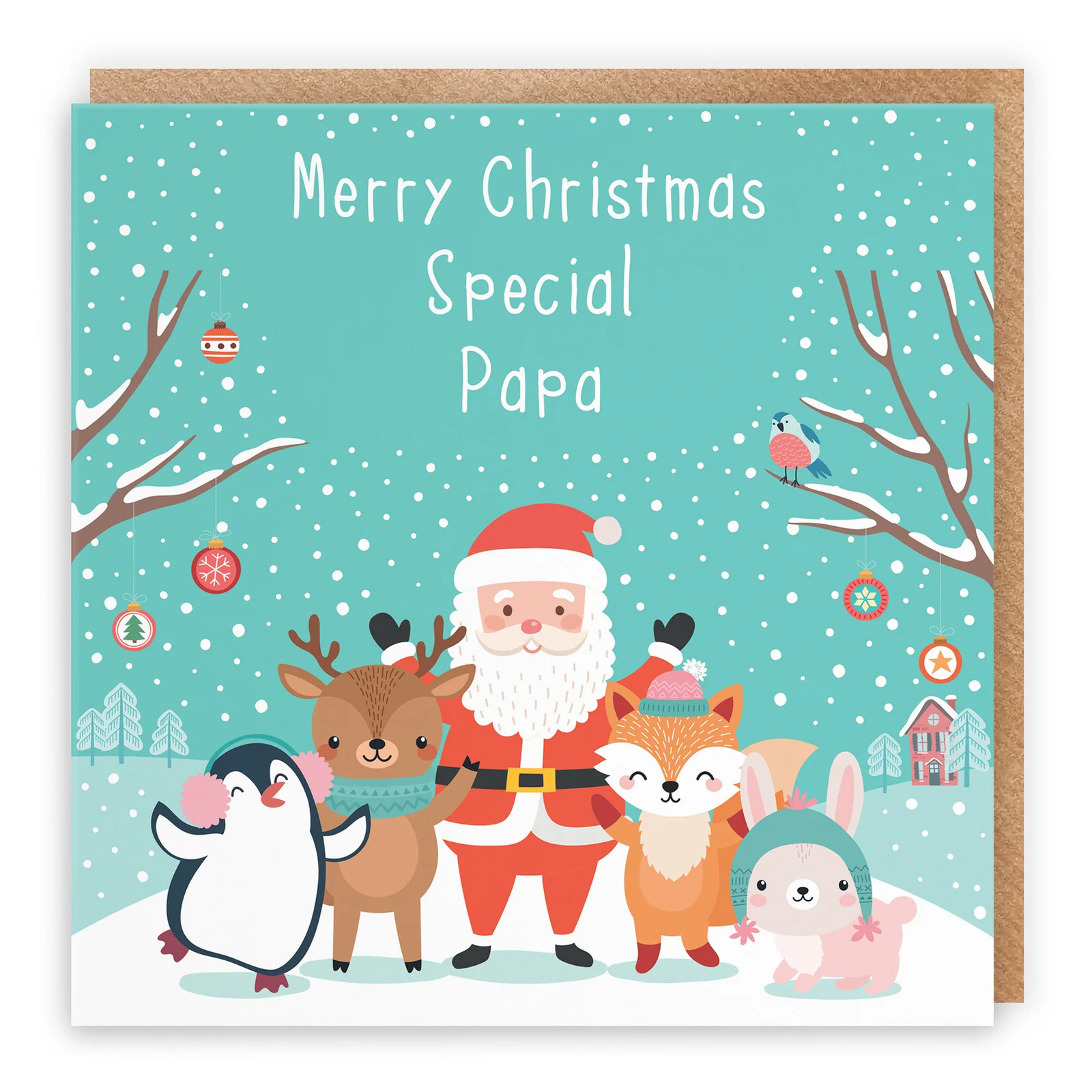 Papa Santa And Friends Christmas Card