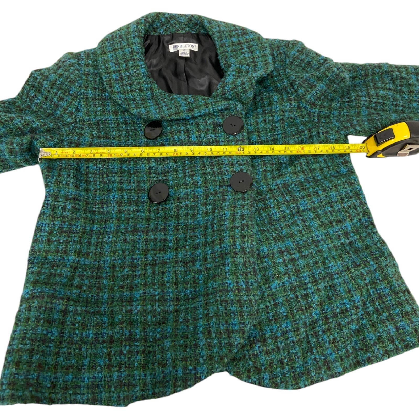 Pendleton Wool Blazer Jacket Green Plaid Womens S… - image 8
