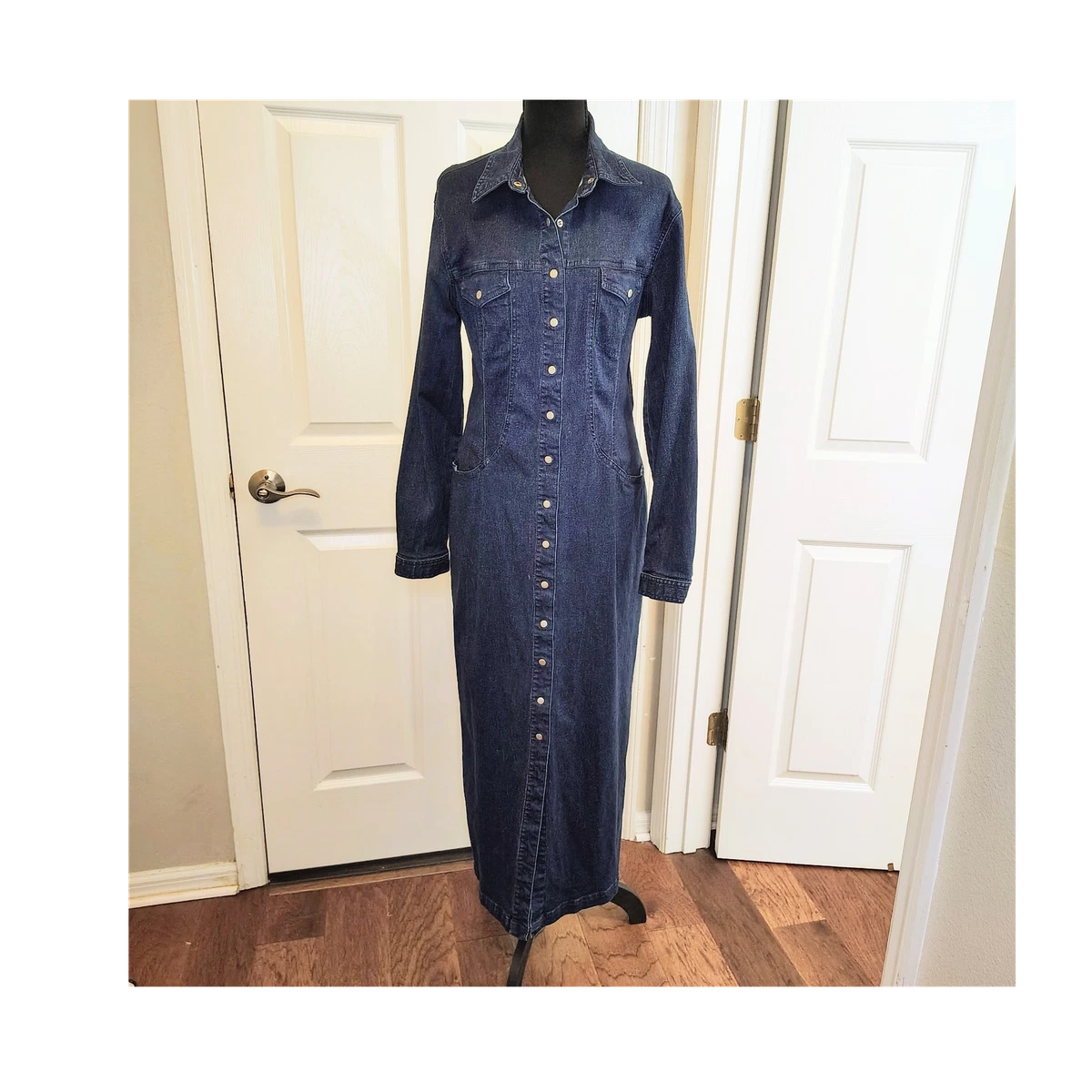 Denim Long Sleeve Maxi Dresses for Women for sale | eBay