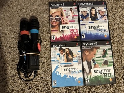 Sony PS2 Singstar bundle 4 games with Dongle USB 1 Working Mic 1 For Parts