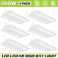 6X 300W LED Linear High Bay Light Replace 1200W HPS/HID 5000K Daylight -45000LM