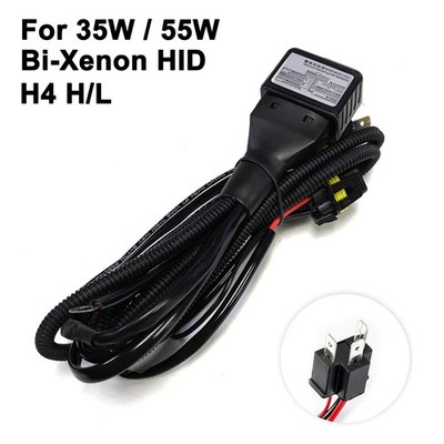 Troniz H4 Hi Lo Bi-Xenon Controller 12V 35W 55W HID Relay Wiring Harness + Fuse
