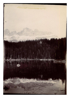 Italien, Karersee Original Vintage Print.  Citrat Auflage 6,5x9 ca. 190