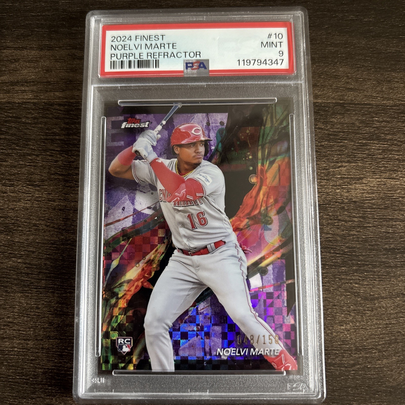 2024 Topps Finest - Common Noelvi Marte Purple Checkerboard Refractor /150 (RC)