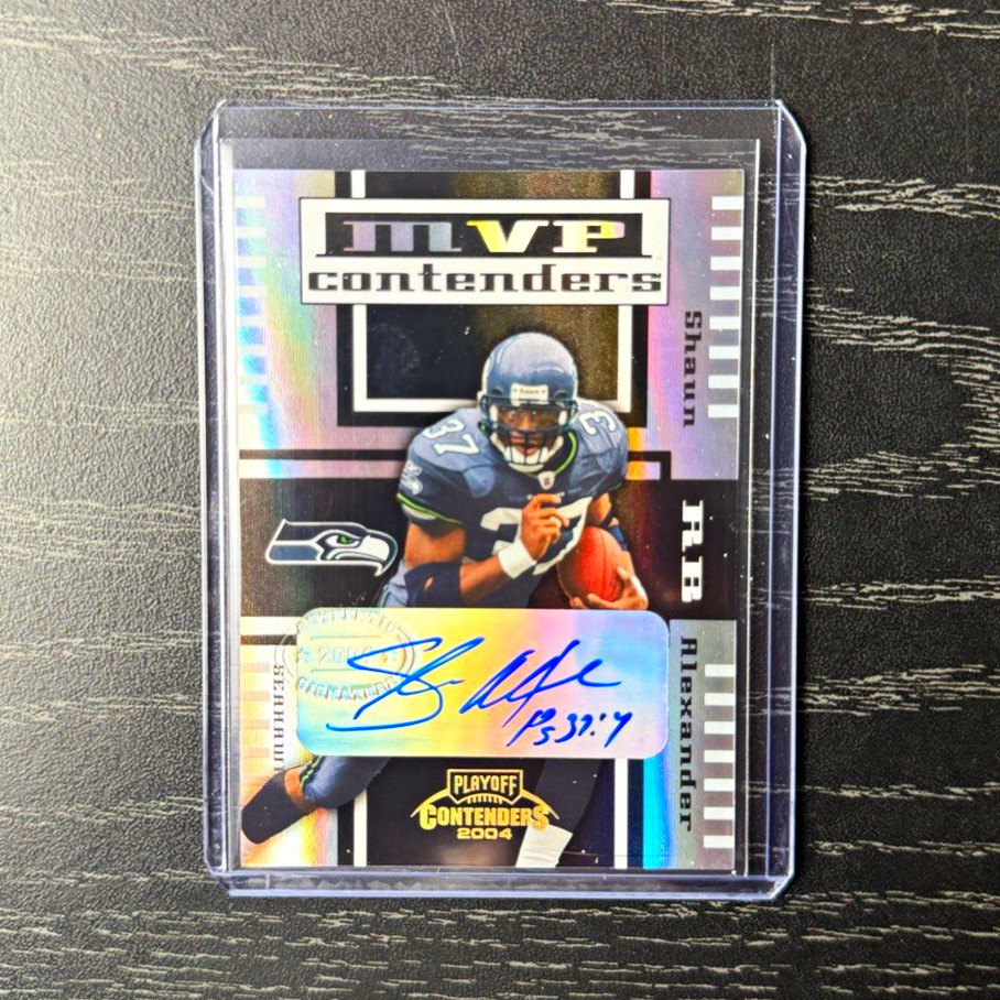 2004 Playoff Contenders Shaun Alexander Seahawks MVP Contenders On Card Auto /25