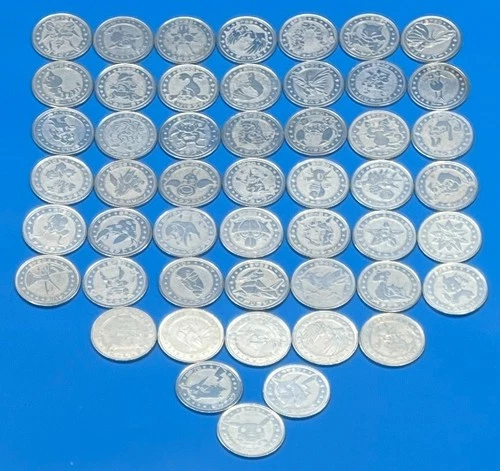 Lot 50 ( special SET ) Pokemon METAL Battle COIN Meiji Juice Japanese