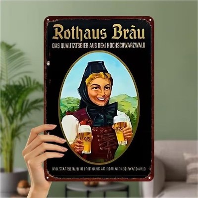 Blechschild Rothaus Bräu Bier Werbeschild Vintage Retro Metallschild TEL5119