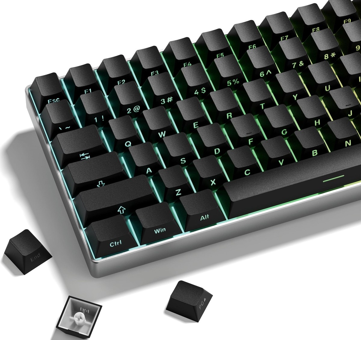 Black Japanese Style Double Shot PBT OEM Profile Shine Through