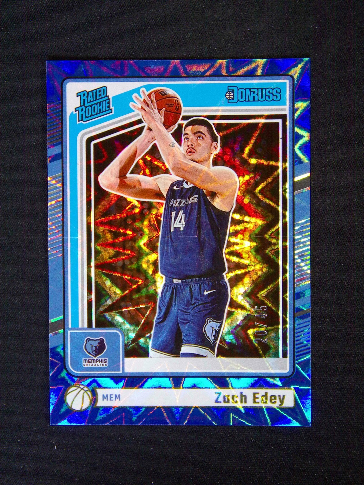 2024-25 Panini Donruss Zach Edey #239 RC Rated Rookie Blue Explosion /45