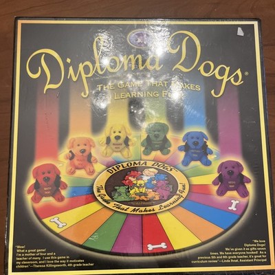 Diploma Dogs Educational Board Game Cooperative Fun Problem Solving USA VINTAGE
