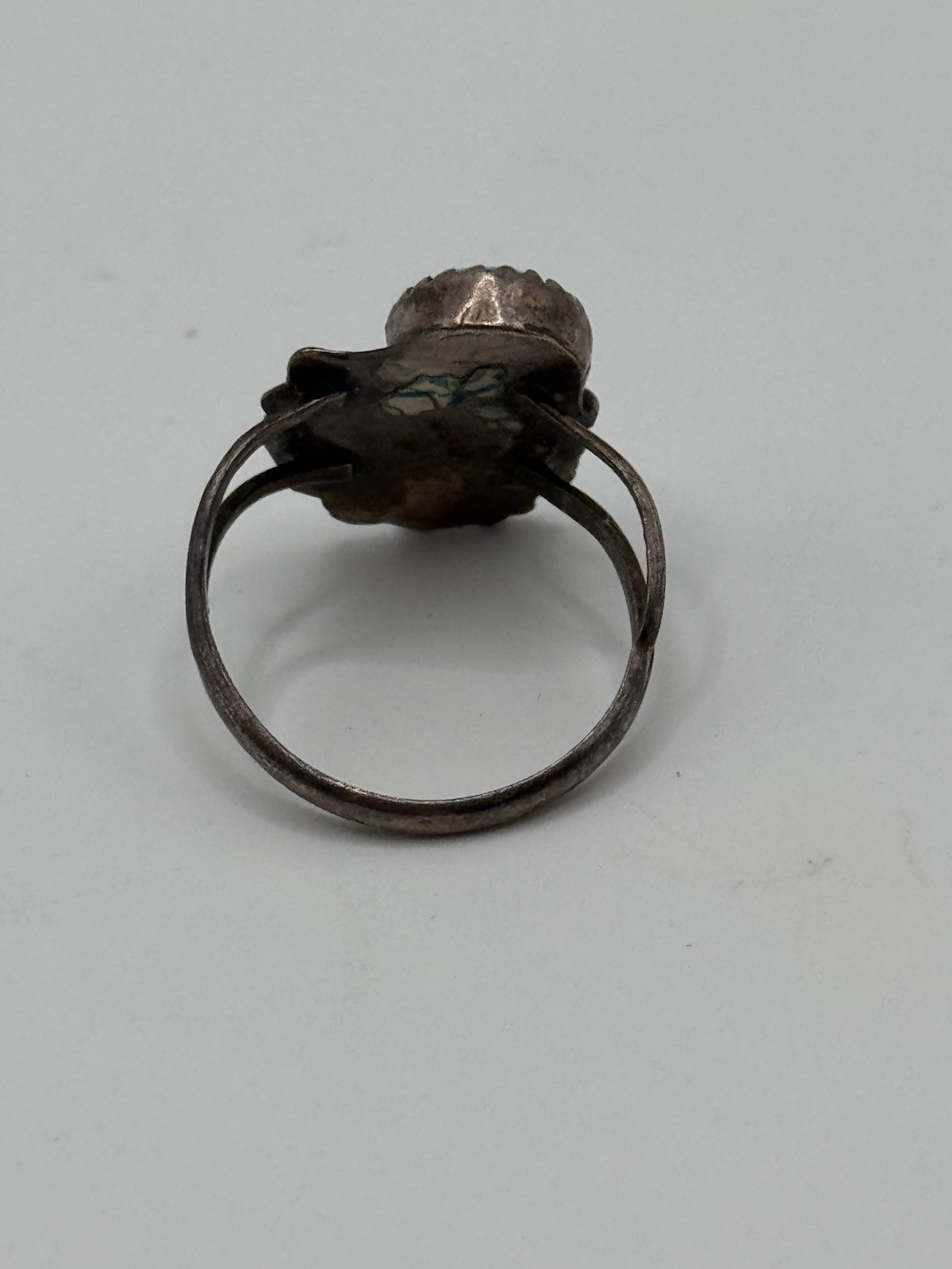 Tiny Turquoise Native American Ring Saw Tooth Bez… - image 3