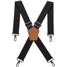 NUTUCH Black Suspender for Men | Heavy Duty adjustable Dress Suspender