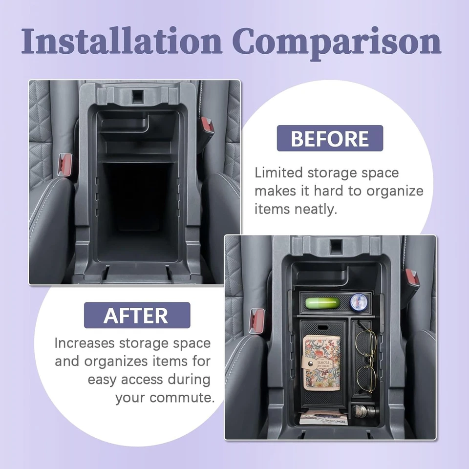 Center Console Organizer Tray Suitable For Nissan Murano 2017-2024 Divider - Image 3 of 4