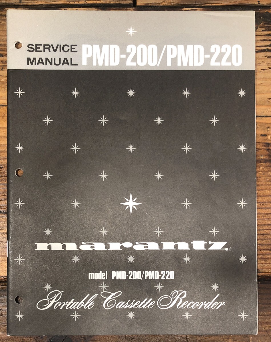 Marantz PMD-200 PMD-220 Cassette Recorder Service Manual *Original*
