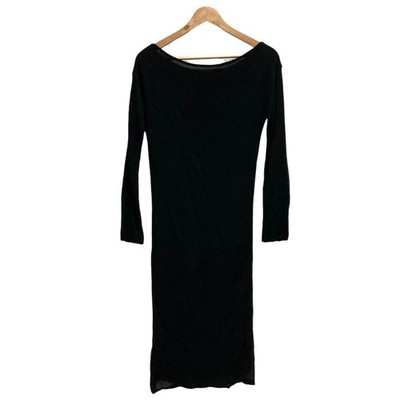 rayon knit dress GUCCI (Tom Ford era) Long-sleeved long dress, 40, black Women USED stylecode:D1033